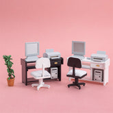 1/12 Mini Computer Desk and Chair Set for Miniature Scene Models Dollhouse Accessories DIY Christmas Gift Assembly